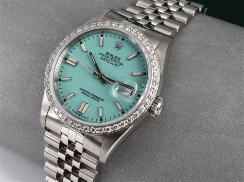 women's blue face rolex|rolex tiffany blue 36mm.